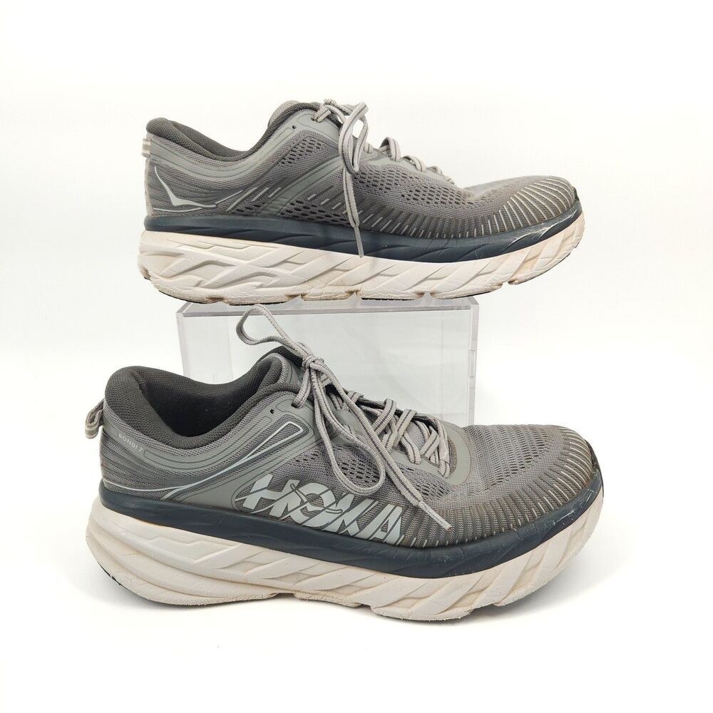 Hoka One One Bondi 7 Shoes Mens Size 9 Wild Dove Gray 1110518 WWDS